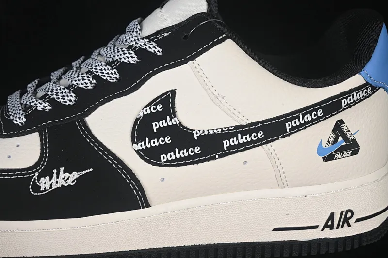 All categories Nk Air Force 1 Air Force series Nk Air Force 1 Low Air Force low-top Nike Air Force 1'07 Low Black, beige and blue contrast Air Force 1 low-top casual sneakers DW8806-005